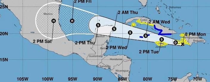 Tropical Depression Grace at the 8 p.m. Monday update