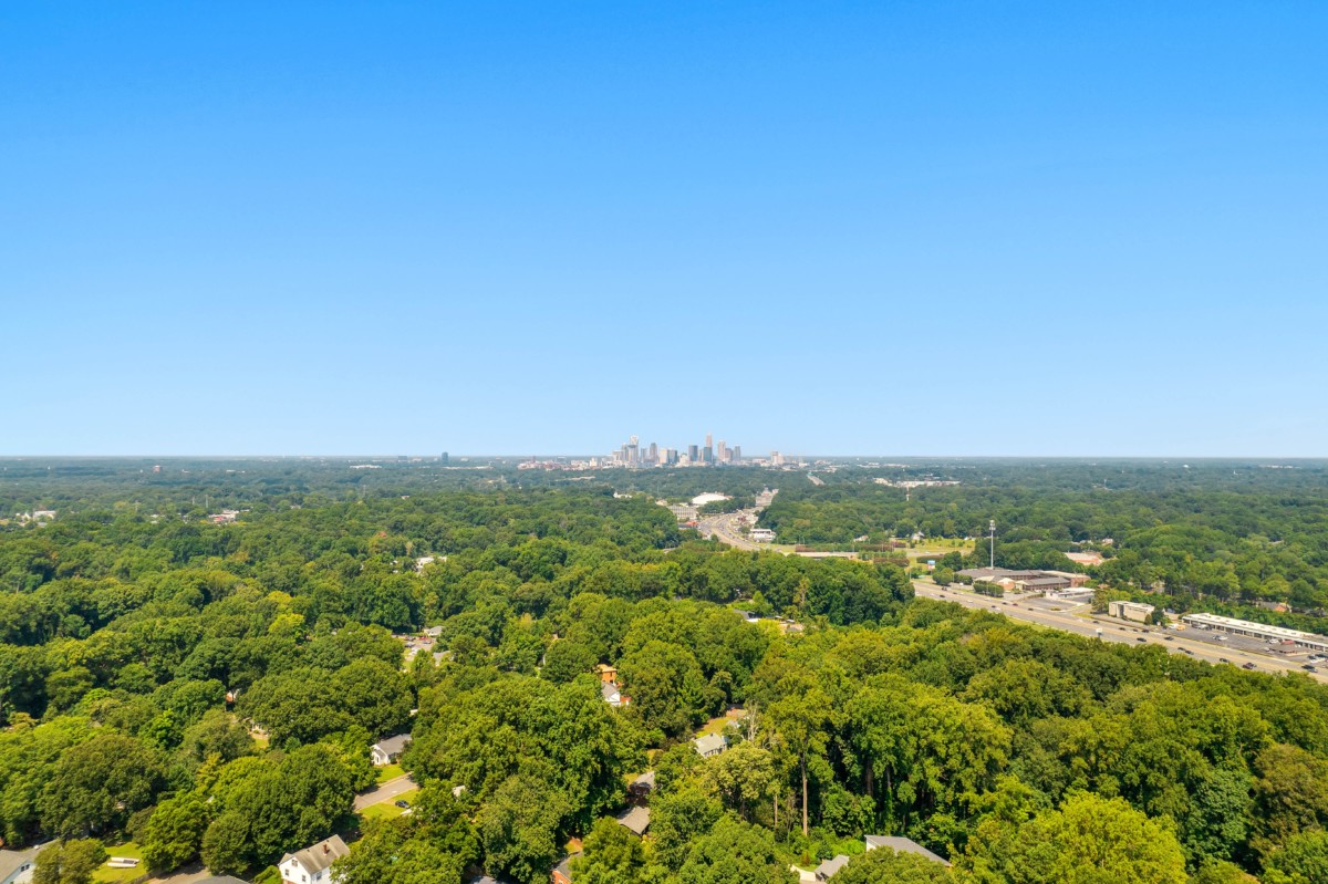 view of the city from affordable charlotte suburbs during the day