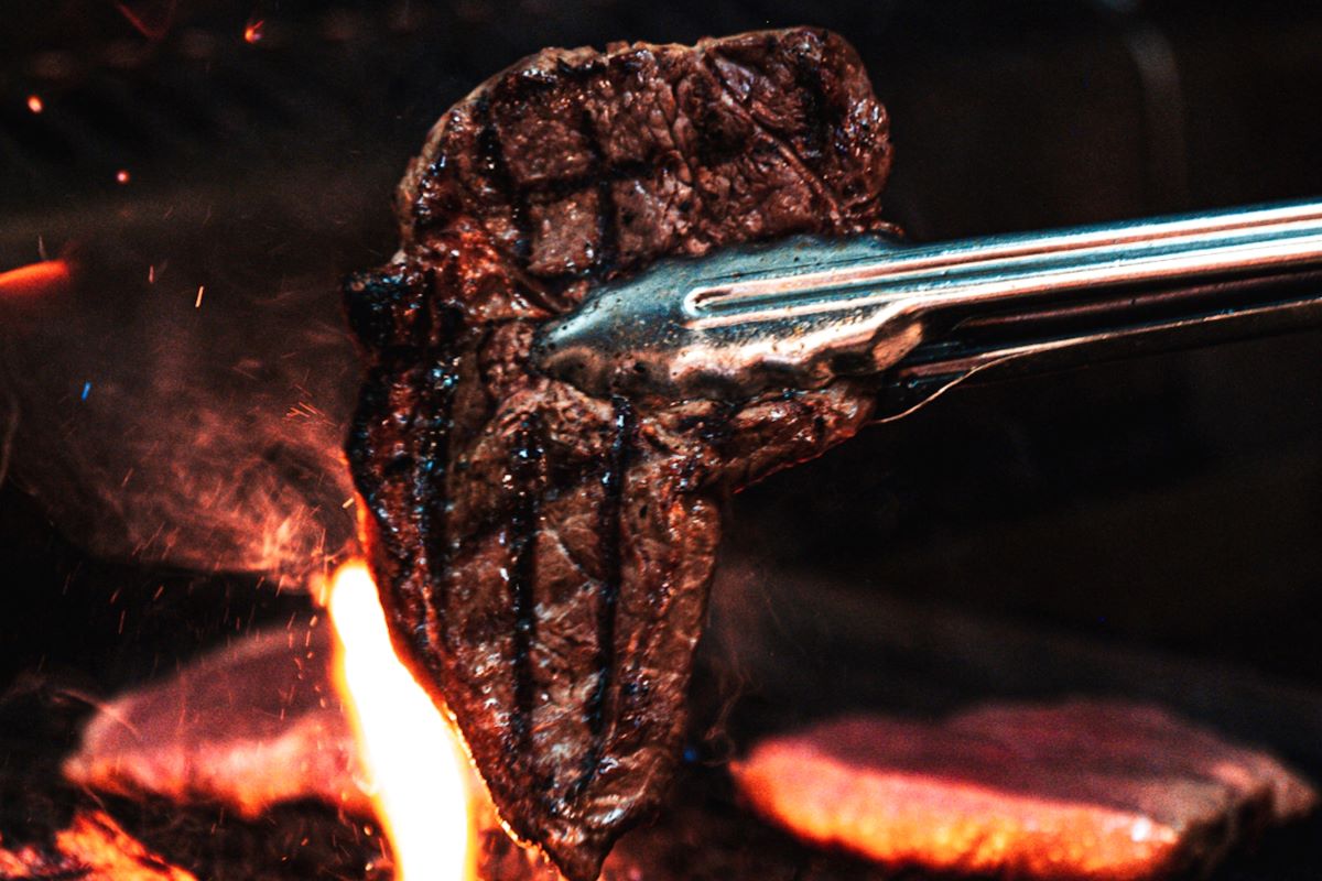 steak on  a grill
